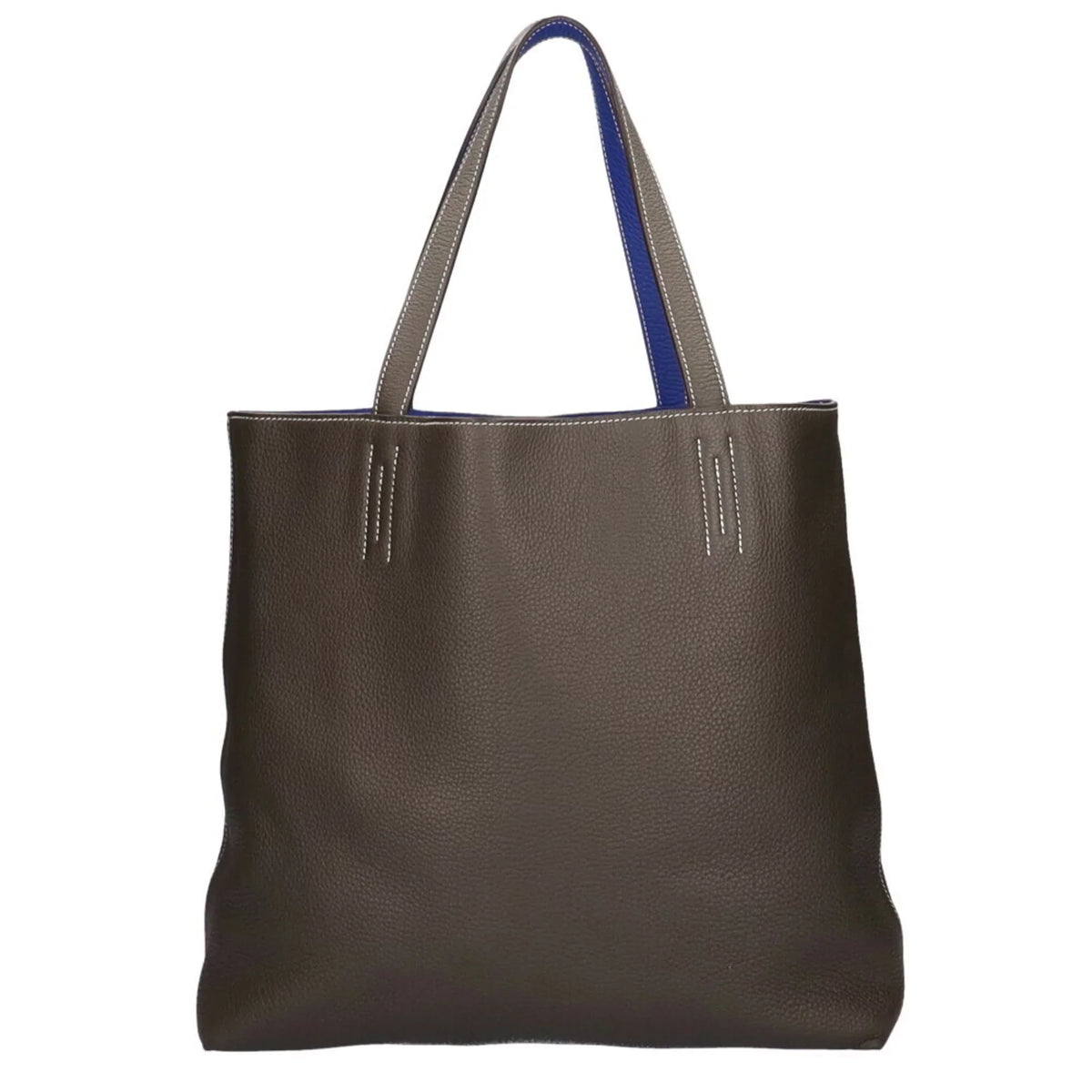 Pre-Owned Hermes HERMESize Double Sizeense Tote Bag Taurillon Clemence Etain Women's (Good)