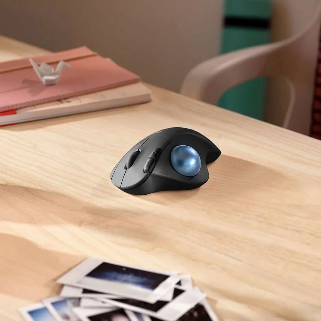 Logitech Ergonomic Wireless Trackball Mouse, Easy Thumb Control, Sizemooth Tracking, Black