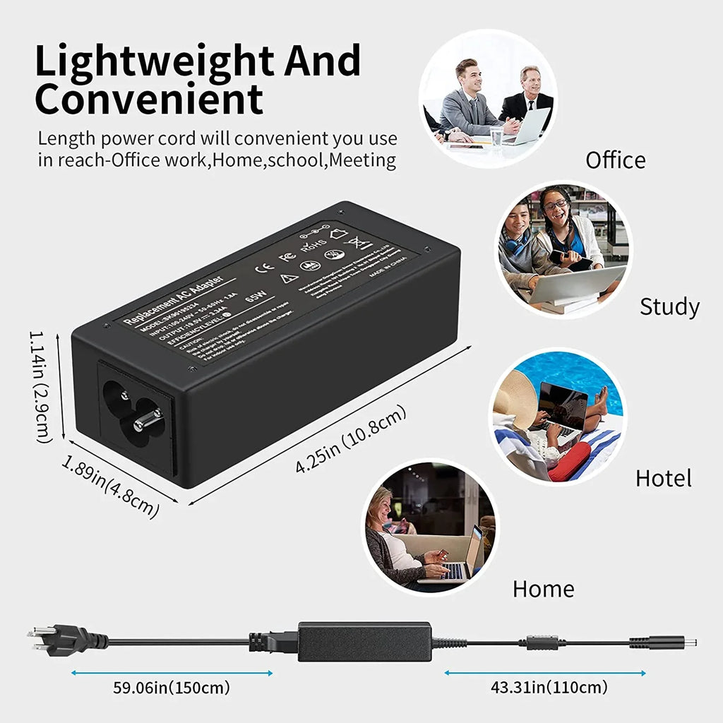 New 65W/45W AC Charger for Dell Inspiron P51F P25T P24T P57G P58F P69G P54G P28E P66F P20T P75F P30E P32E P60G P55F