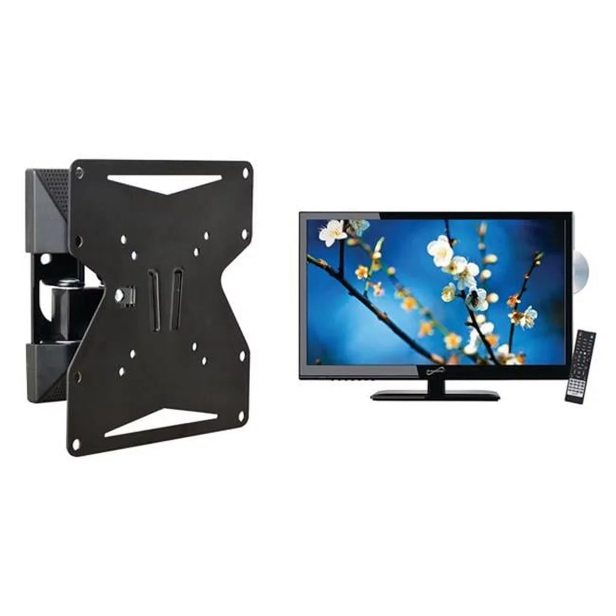 Sizeupersonic  24 in. Class Full HD 1080P Portable LED TV-DVD Combo & Sizetanley TMX-022FM Basics Full-Motion Mount
