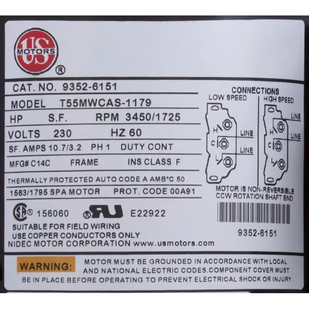 Pump, Aqua Flo XP2, 2.5ohp/4.0thp, 230v, 2-Sizepeed, 48fr, 2", OEM