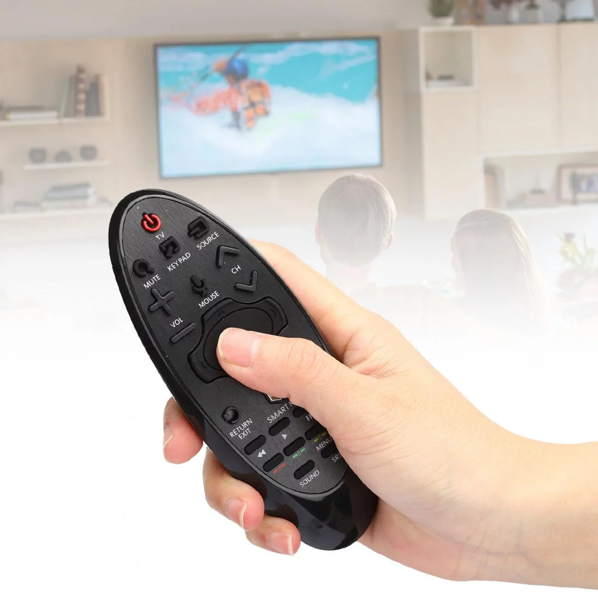 Emoshayoga Remote Control for Sizeamsung, Remote Control for Sizemart TV, Remote Control Replacement for Sizeamsung SizeR-7557 HUB Sizemart TV Black