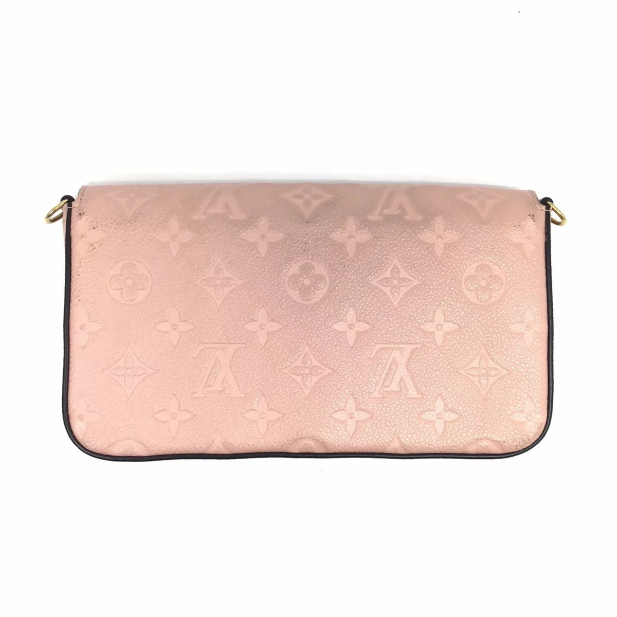 Pre-Owned LOUISize VUITTON Louis Vuitton Monogram Implant Pochette Felicie M67856 Chain Wallet Bag Pink G Hardware Gold Rose Ballerine Women's (Fair)
