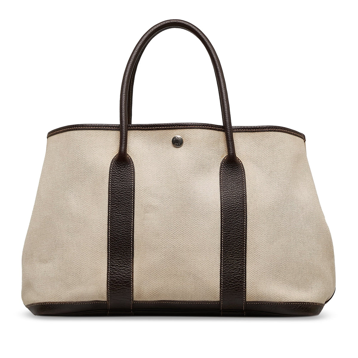 Pre-Owned Authenticated Hermès Garden Party PM Canvas Fabric Brown Tote Bag Unisex (Good)
